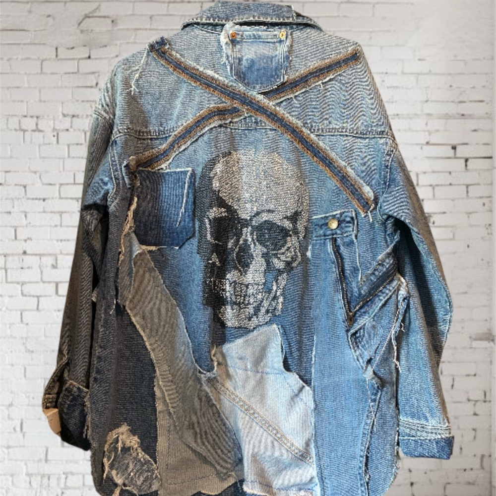 Custom Added Patchwork Denim Jacket - image 2